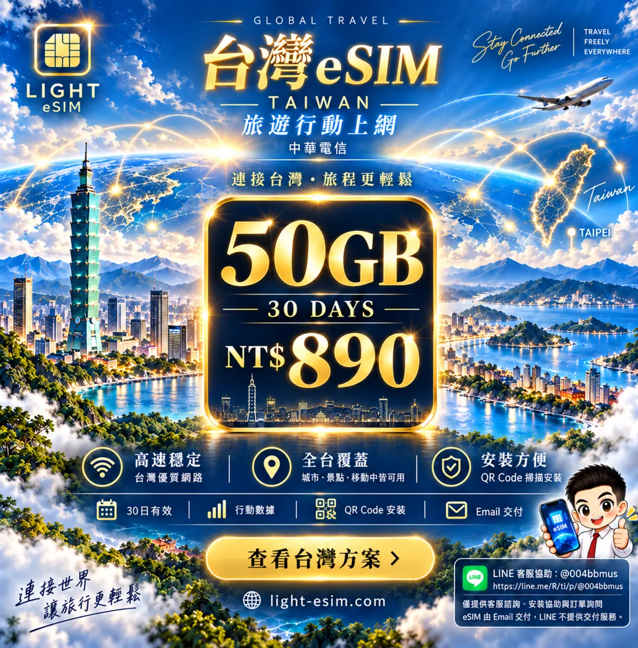 台灣旅遊 eSIM 目的地視覺